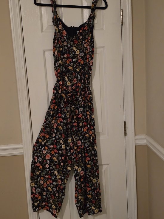 LOFT Pants - Loft Plus Size Floral Black Wide-Leg Jumpsuit